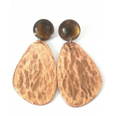 Copper Hammered Earrings